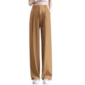 Women's Wide Leg Long Dress Pants High Waisted Business Casual Straight Trousers